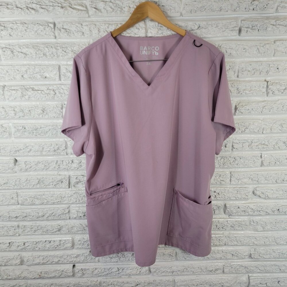 Barco Unisex 3XL Scrub Top Medical Uniform Lavender Purple Short Sleeve PUR39E